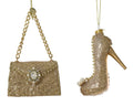 Diamond encrusted handbag/shoe glass hanging decoration