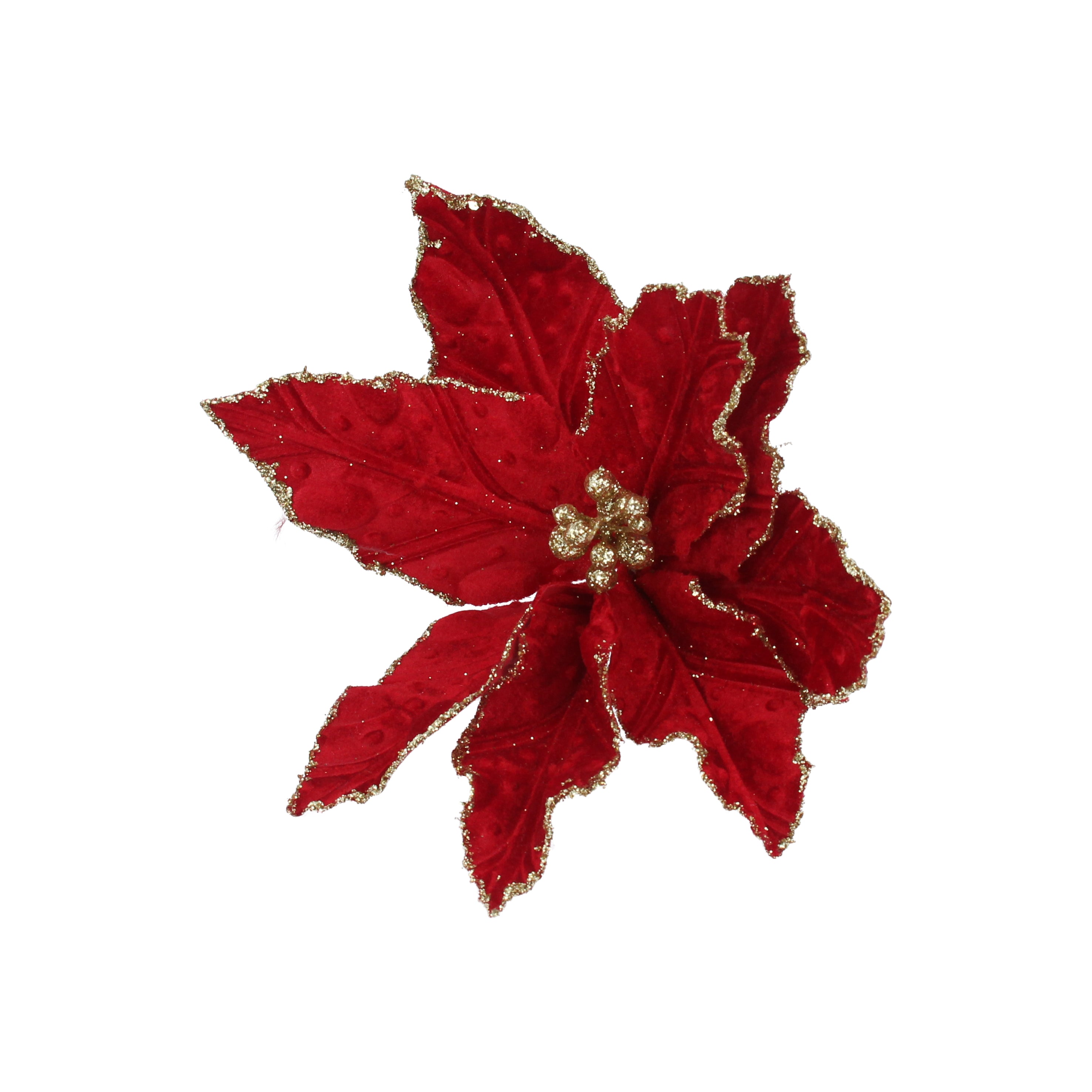 Red poinsettia flower clip