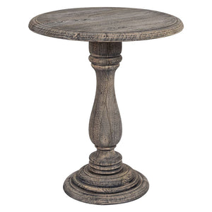 Rustic wood round side table