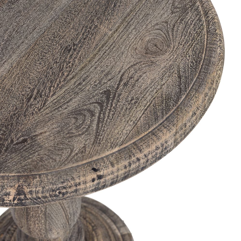 Rustic wood round side table