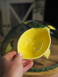 Lemon shape stoneware dish