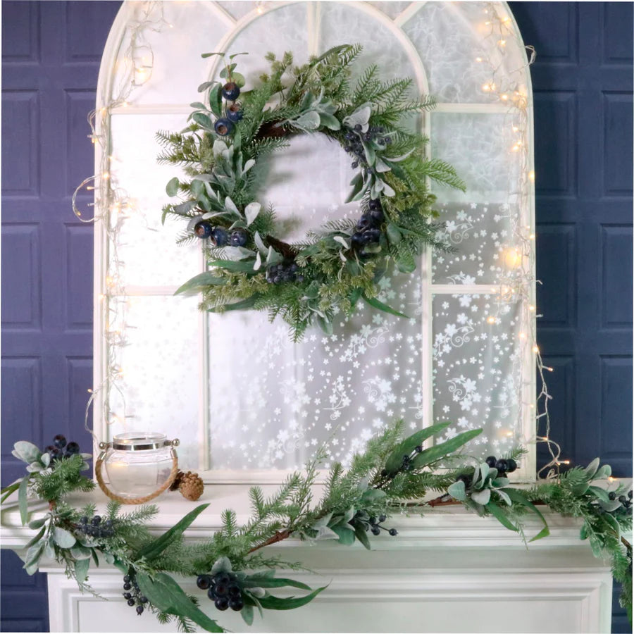 Winter premium garland in blue