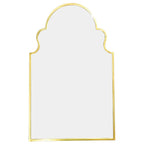 Gold framed mirror with scalloped top