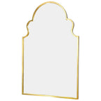 Gold framed mirror with scalloped top