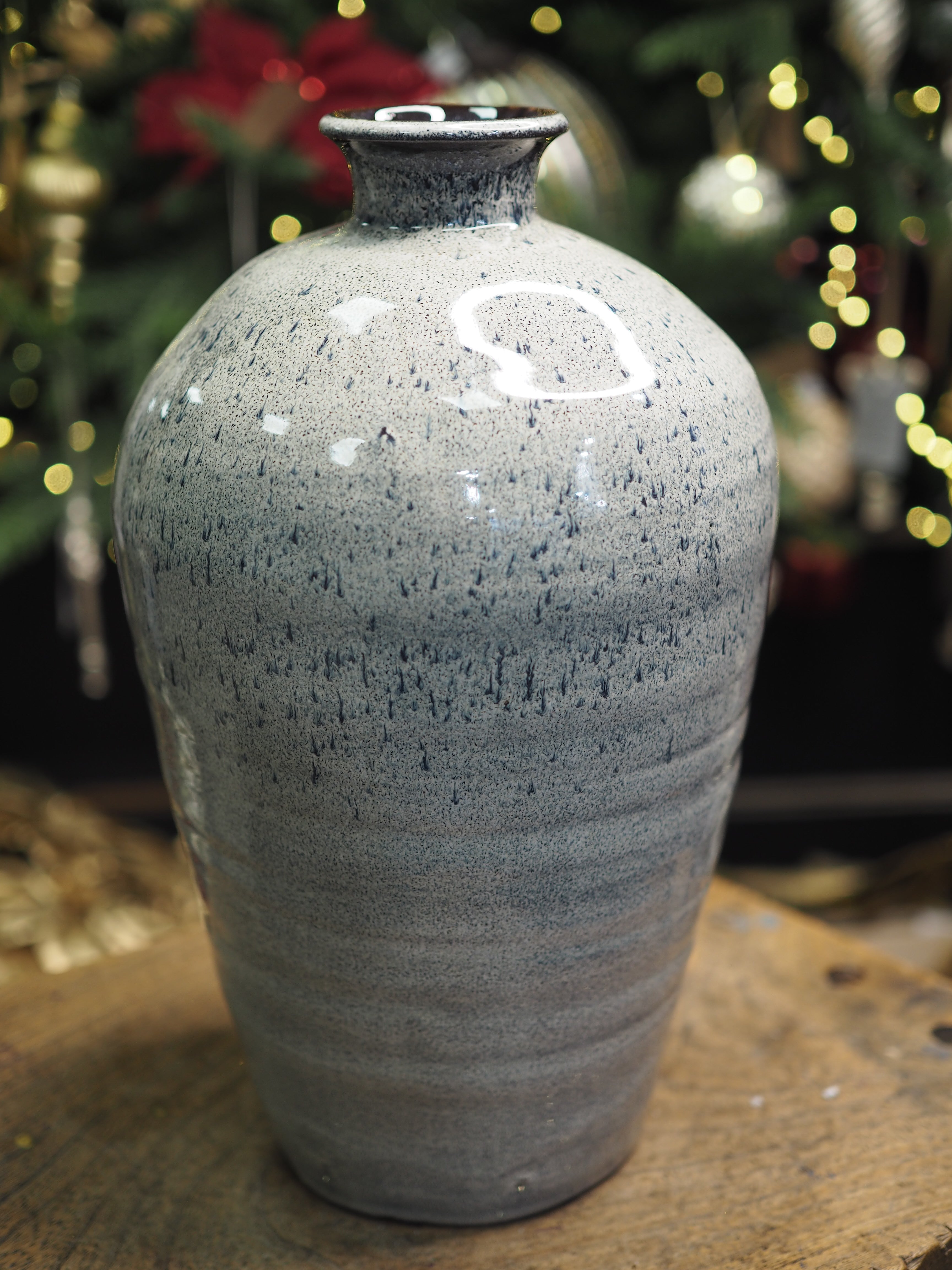 Grey lefkas glazed vase