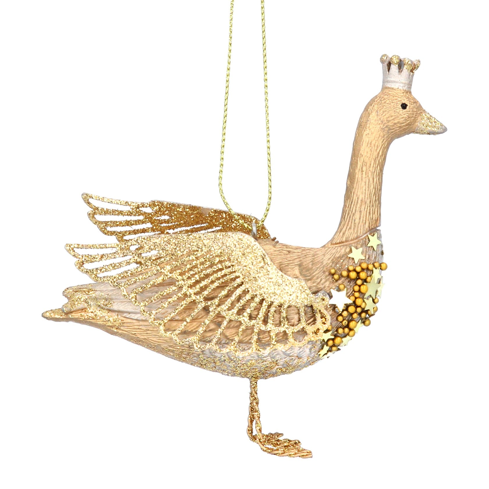 Gold metal wing goose