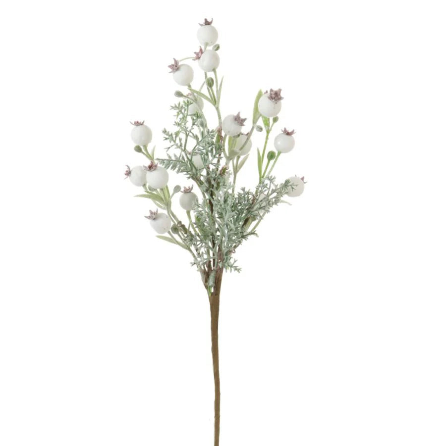 Christmas white berry and leaf stem