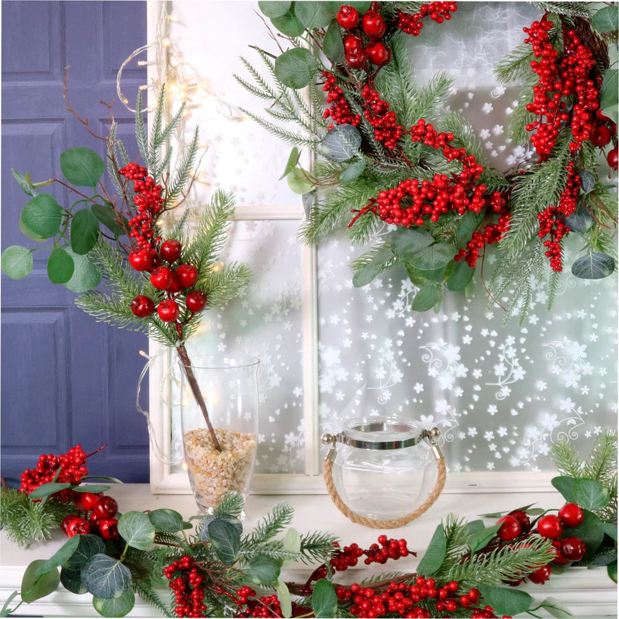 Winter premium red berry pick (50cm)