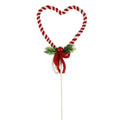 Christmas Candy Cane heart pick