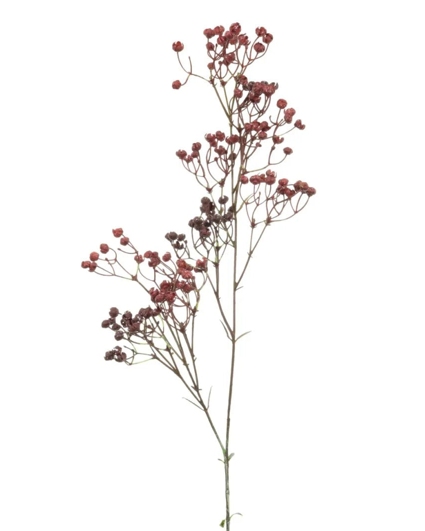 Deep red dried look linum spray
