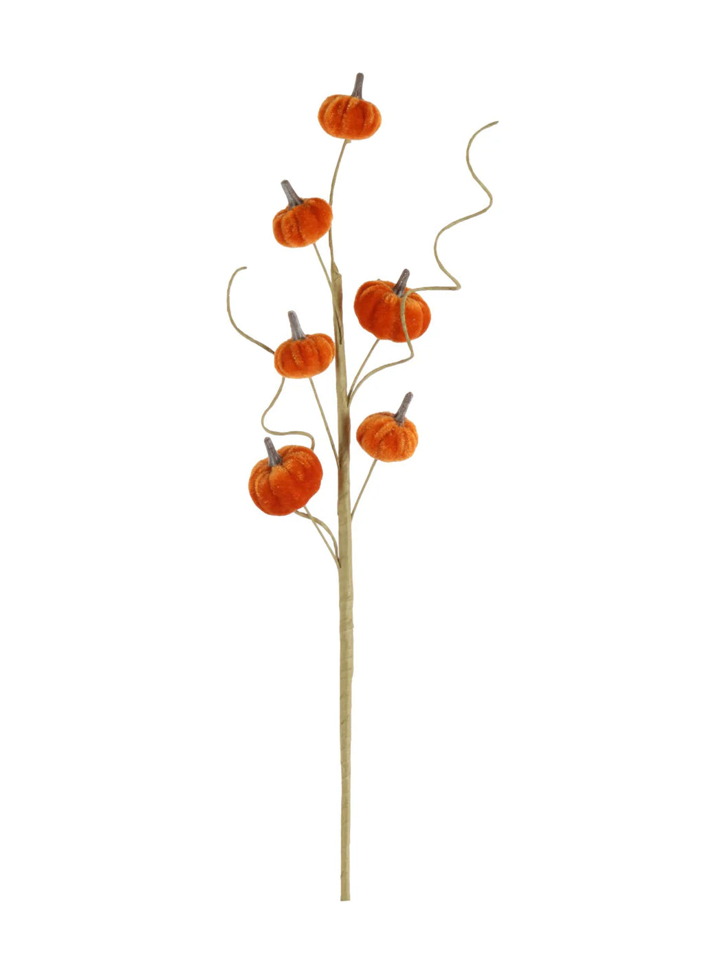 Burnt orange mini velvet pumpkin spray
