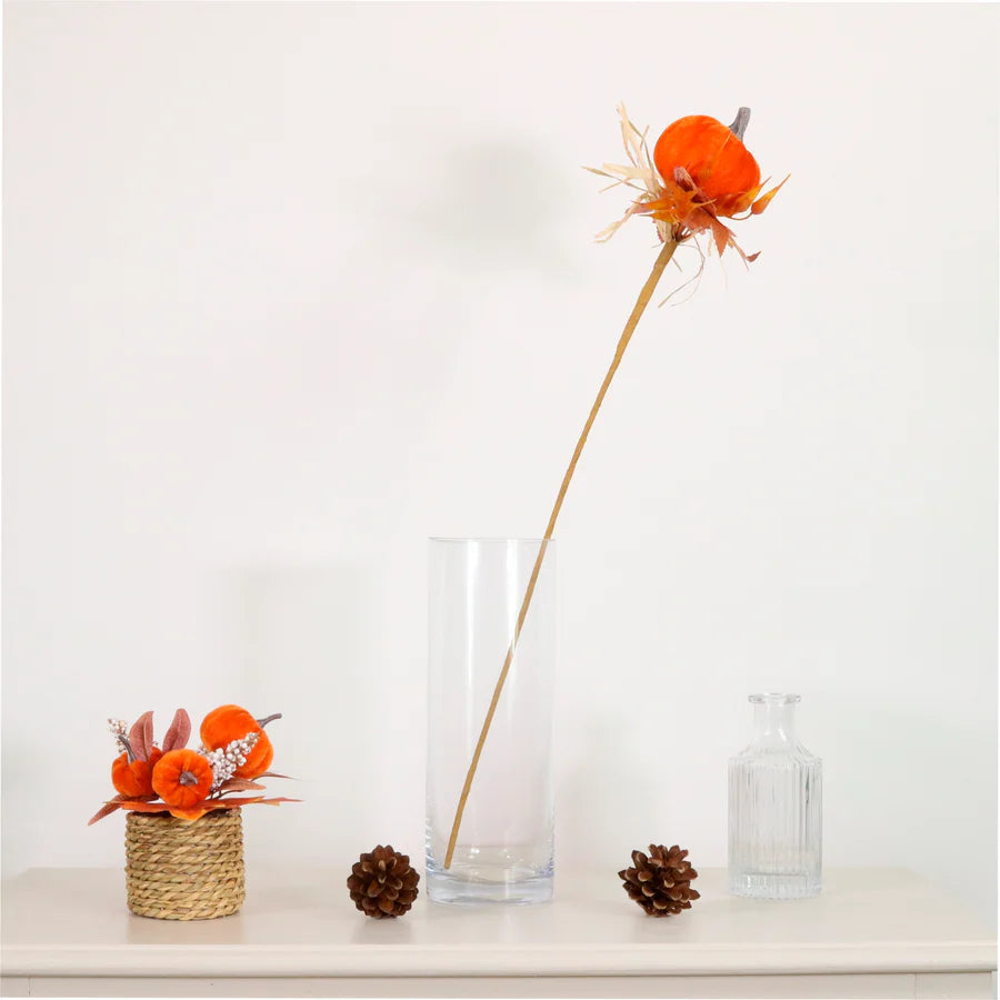 Burnt orange velvet pumpkin stem