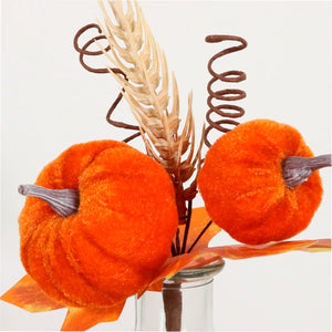 Orange velvet pumpkin pick