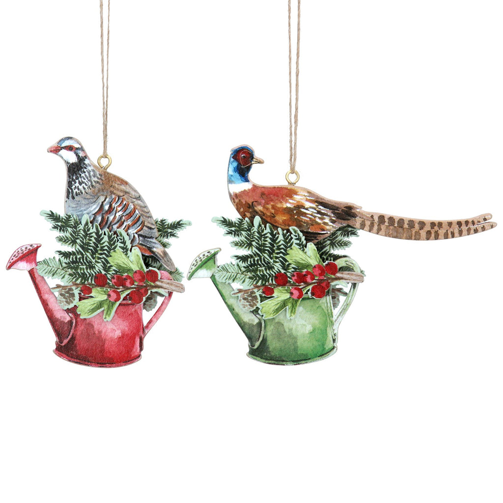 Wooden pheasant/partridge hanging dec (2 styles)