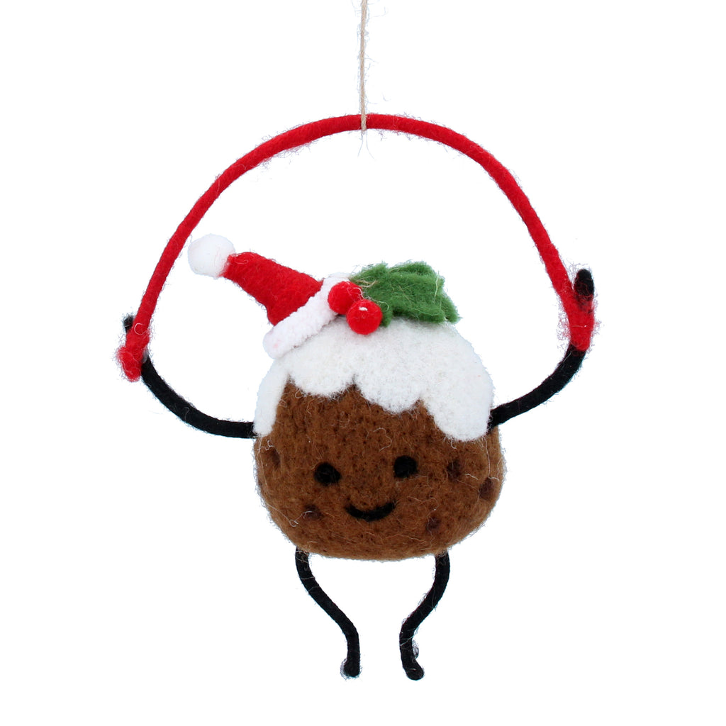 Mixed wool skipping Christmas pudding man