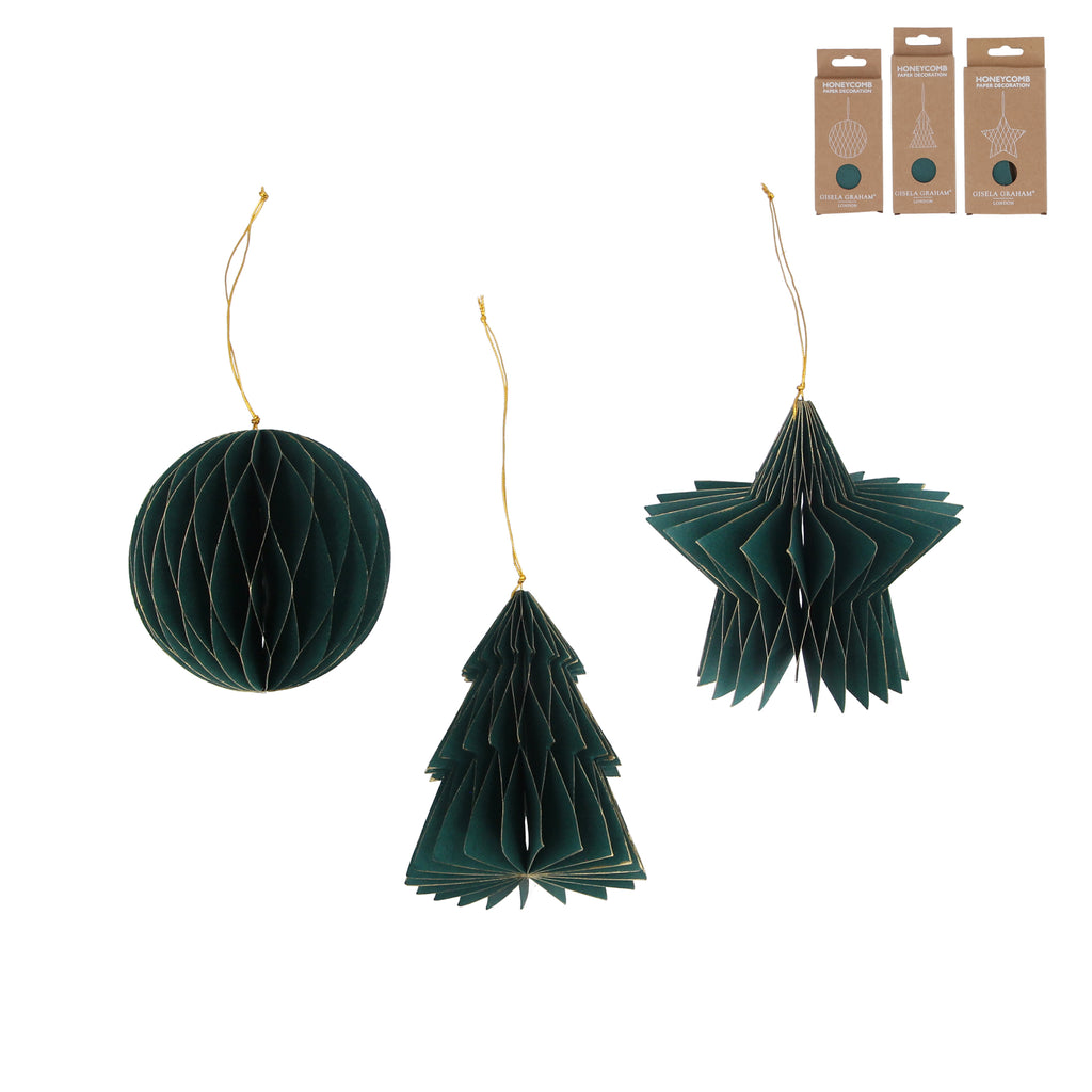 Forest green paper hanging decorations