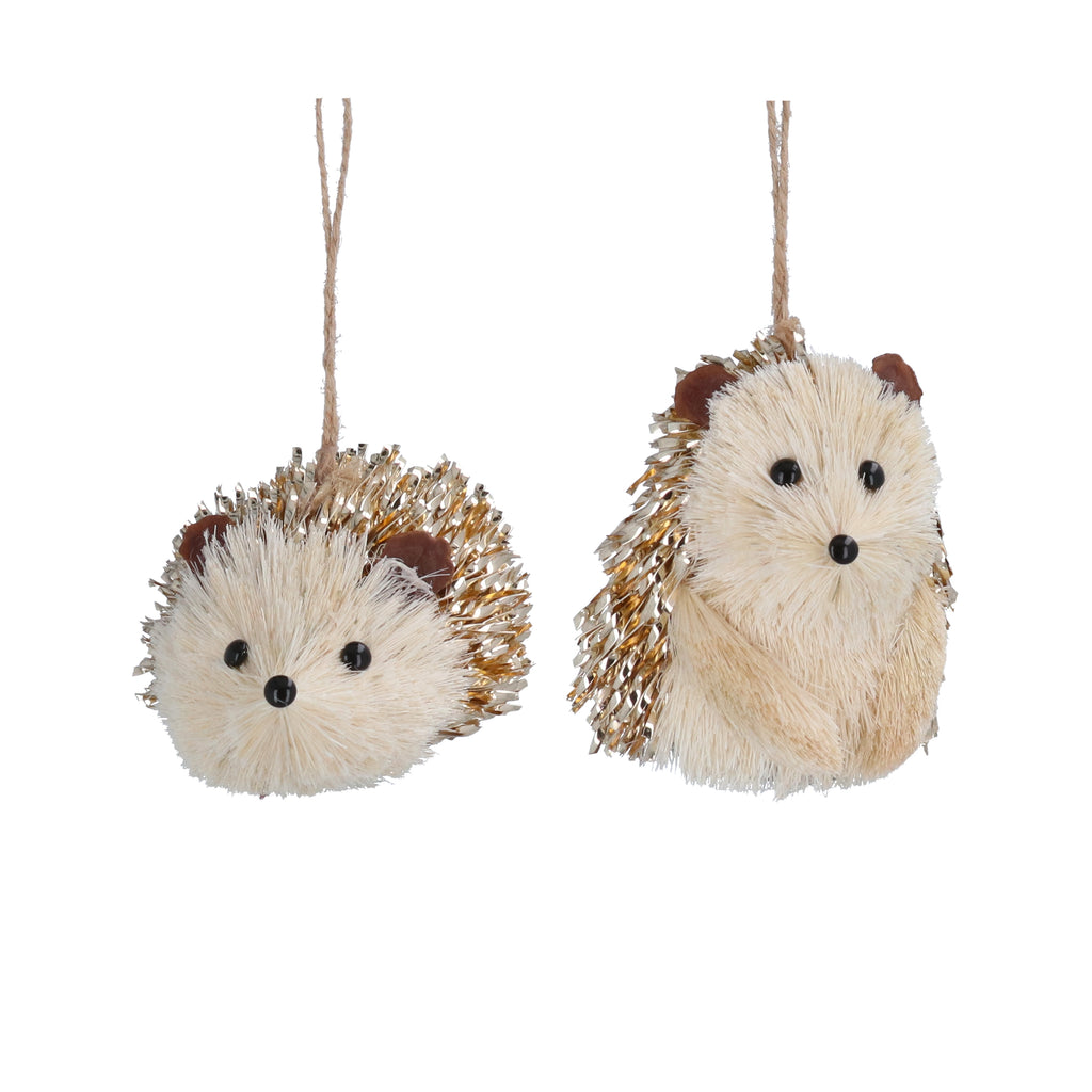 Gold bristle Hedgehog hanging decoration