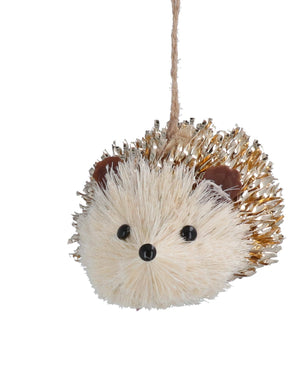 Gold bristle Hedgehog hanging decoration