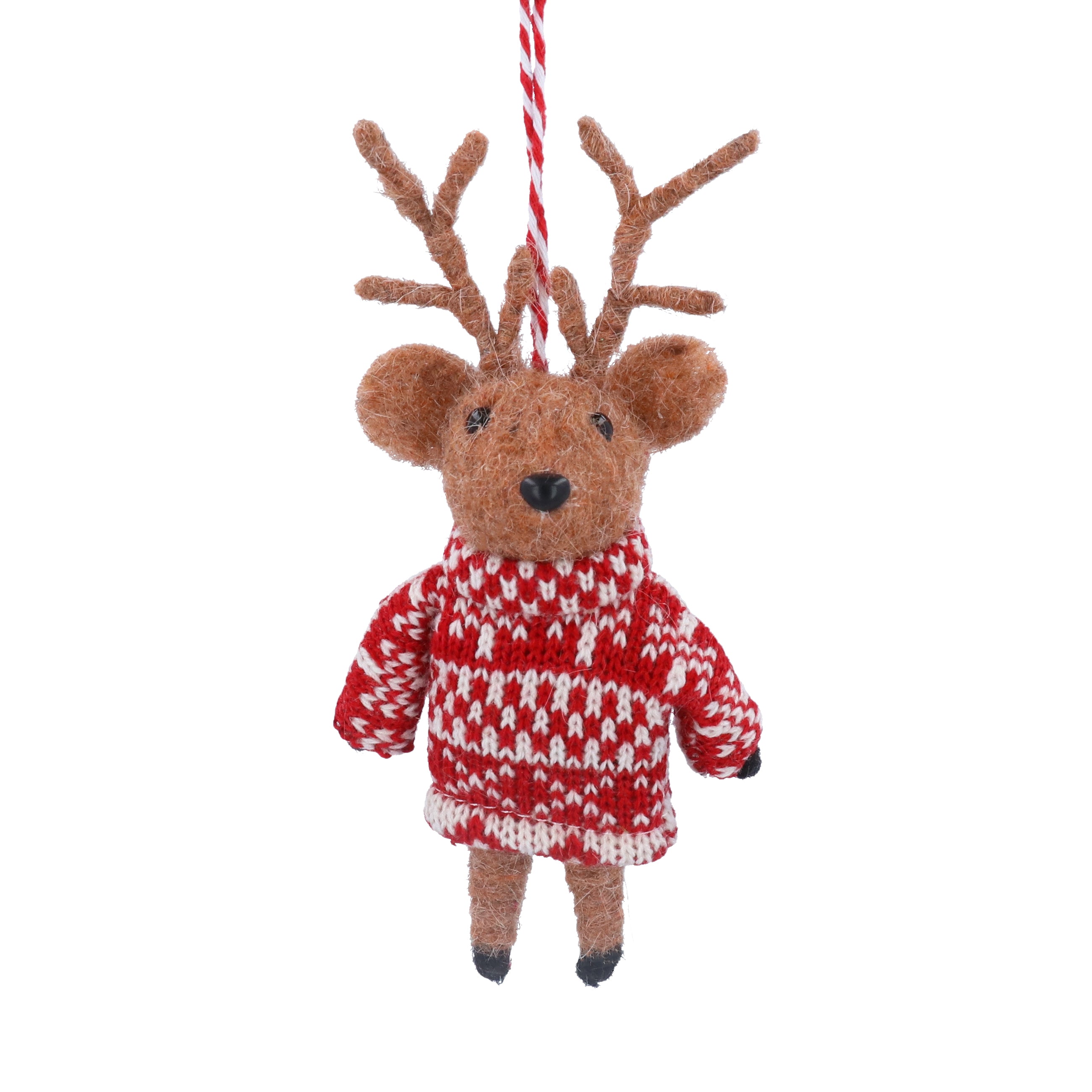 Mixed wool reindeer in Christmas dress