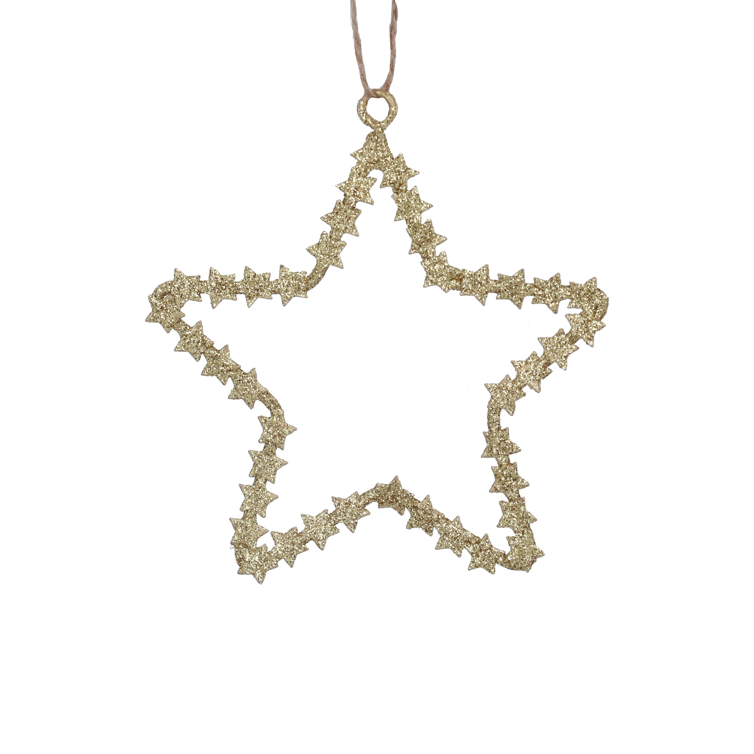 Gold sparkle cut out star-small