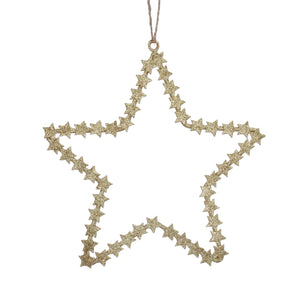 Gold sparkle cut out star-large