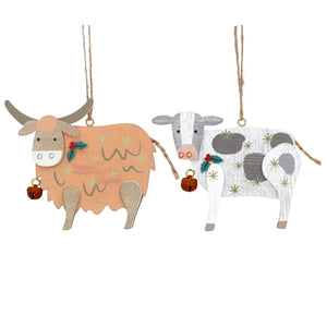 Highland/Friesien cow wooden decorations