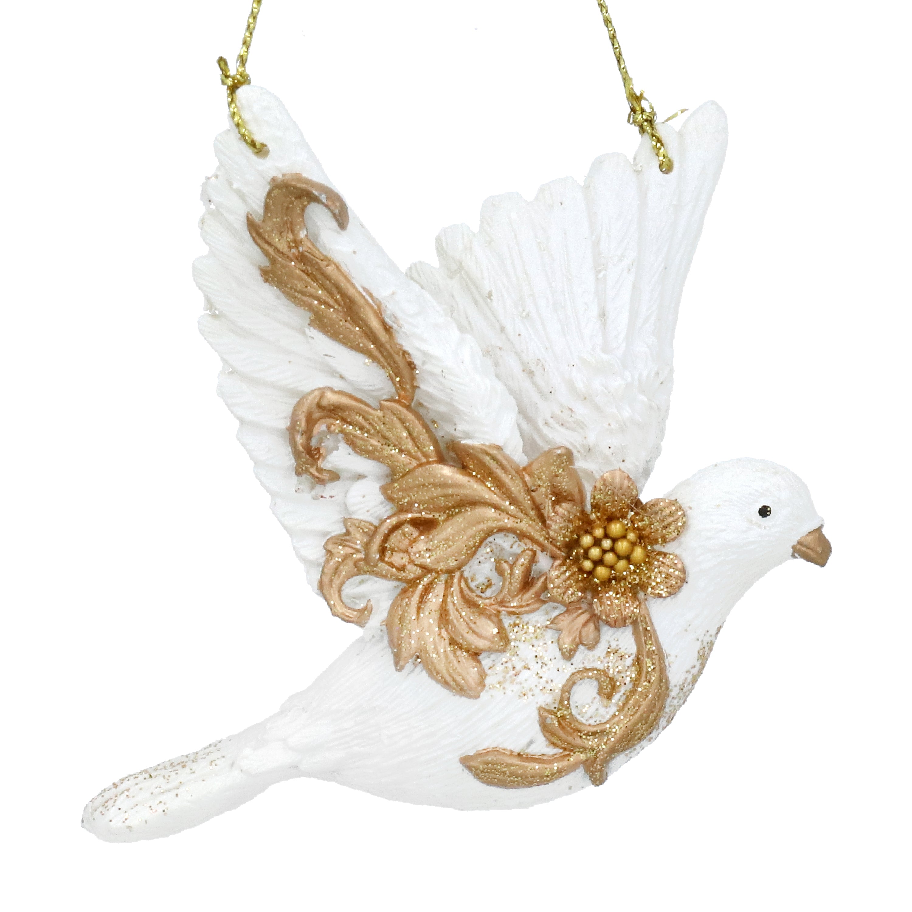 Cream and gold rococo flying dove