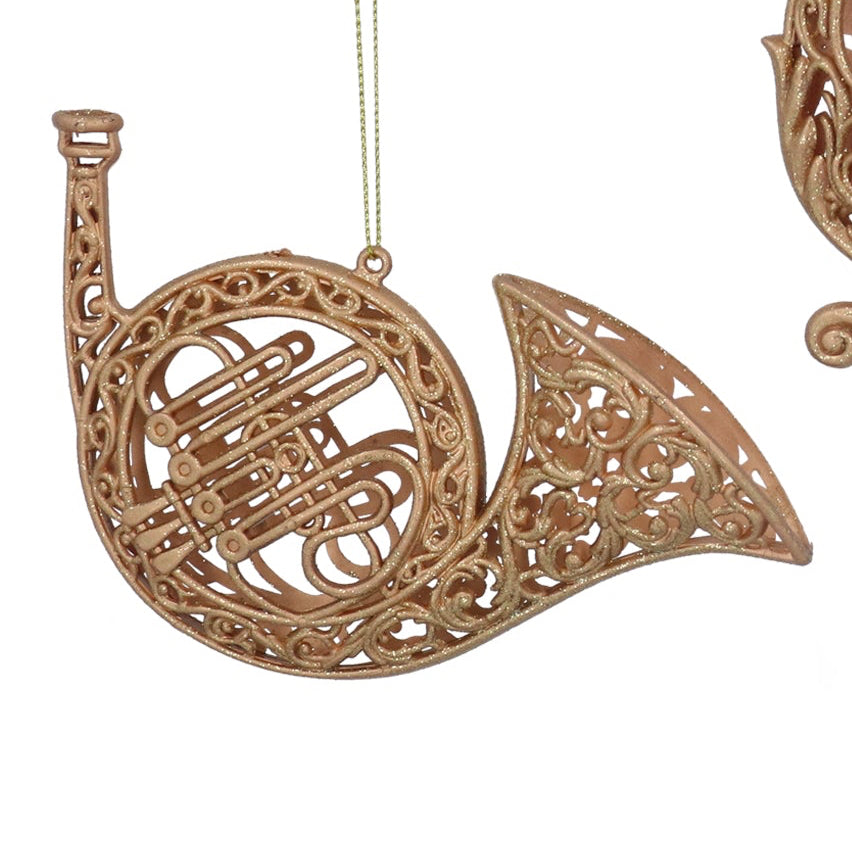 Matt gold filigree musical instruments