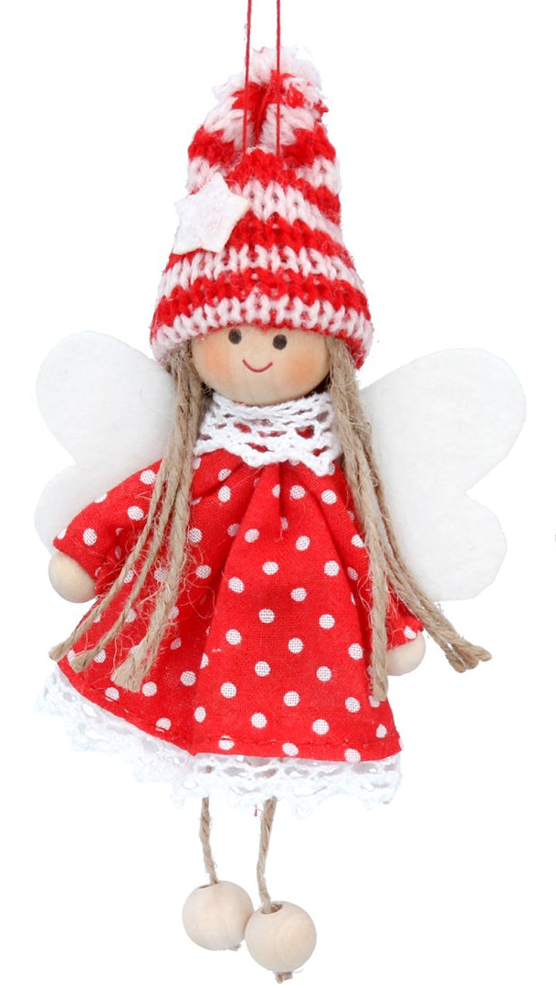 Red & white cute fairy hanging dec