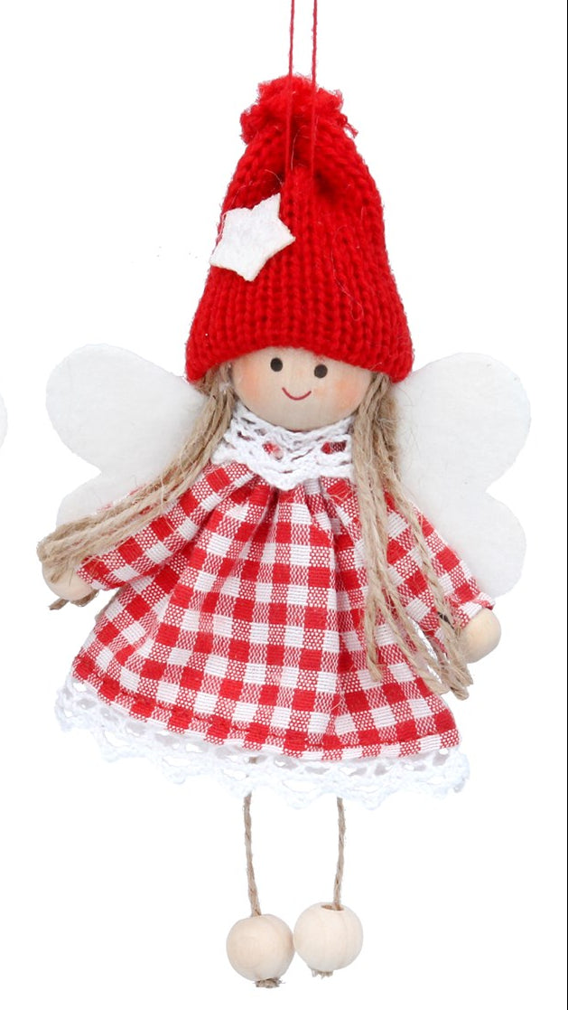 Red & white cute fairy hanging dec