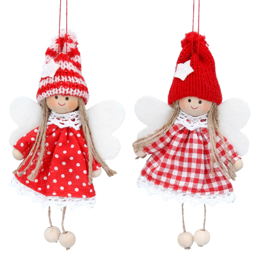 Red & white cute fairy hanging dec