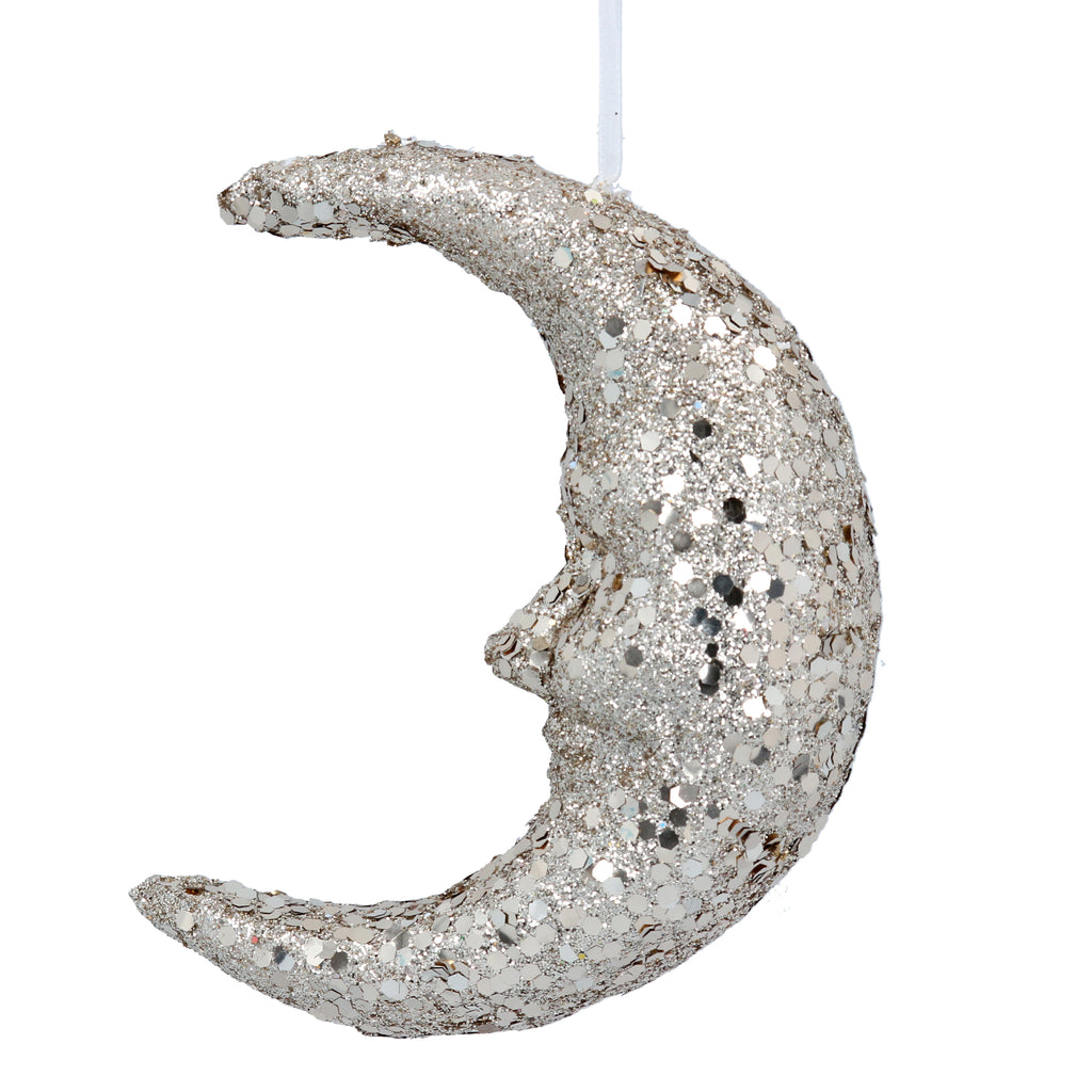 Gold glitter moon hanging decoration