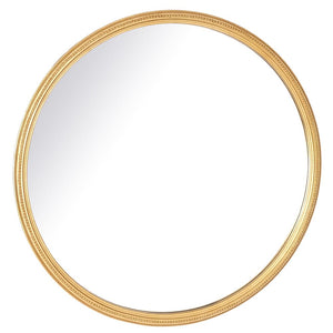 Gold round beaded framed mirror