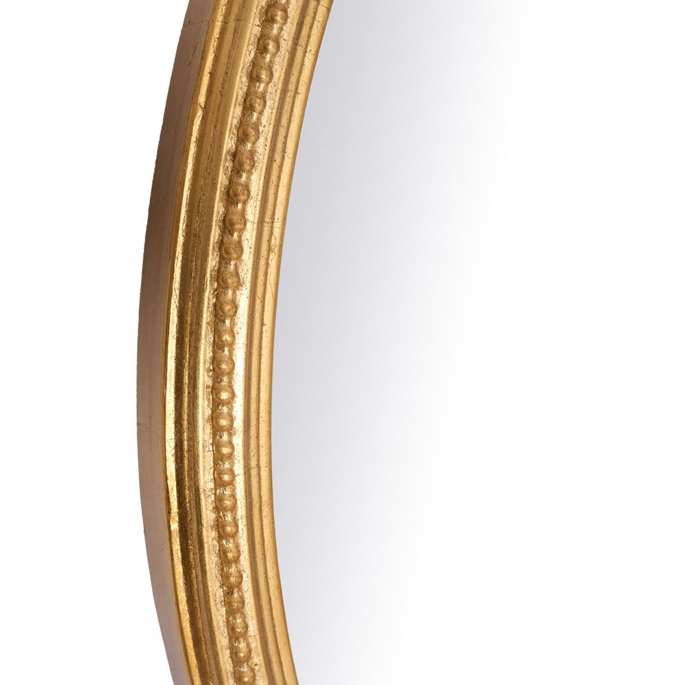 Gold round beaded framed mirror
