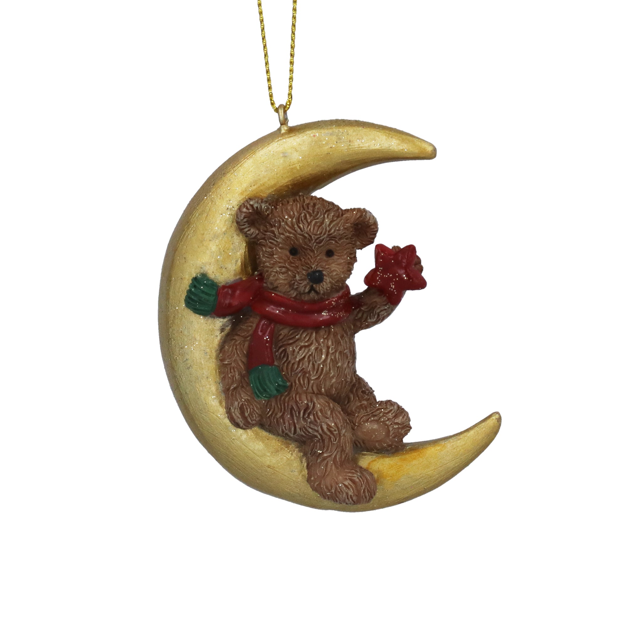 Teddy on moon hanging decoration