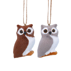 Faux fur owl hanging decoration