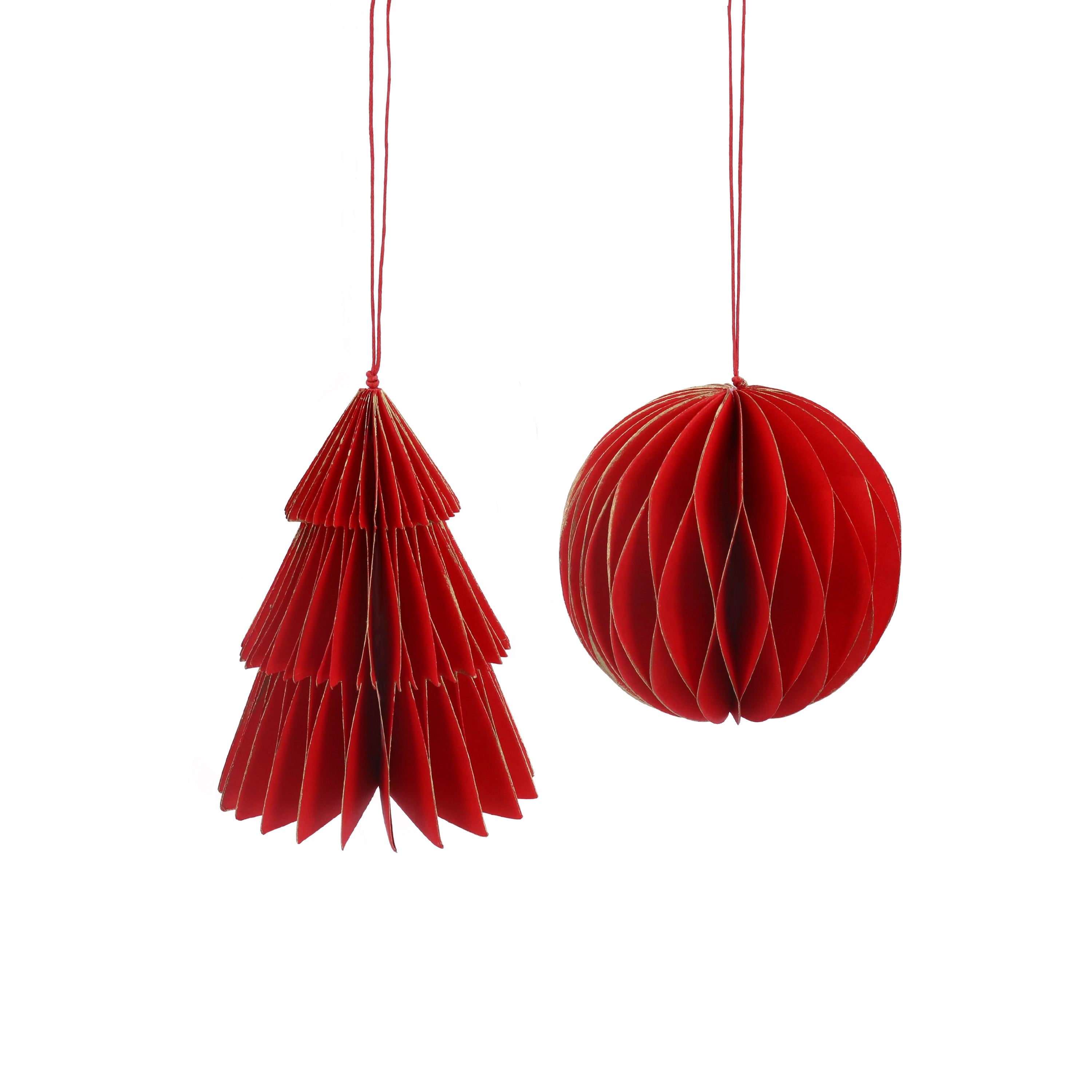 Red honeycomb paper hanging decorations