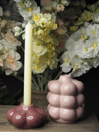 Pink bubble style candle holder