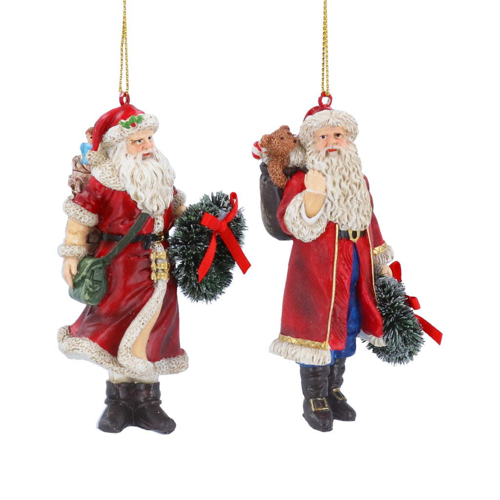 Vintage Santa hanging decorations