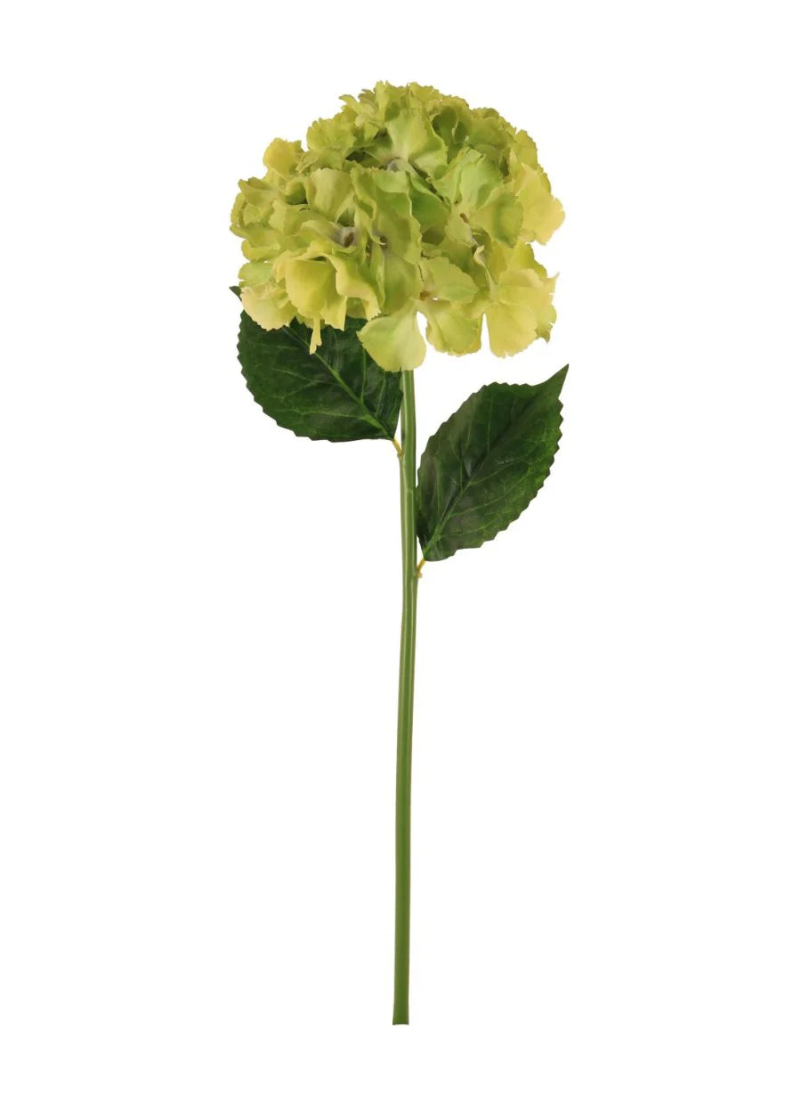 Silk French hydrangea in pale green