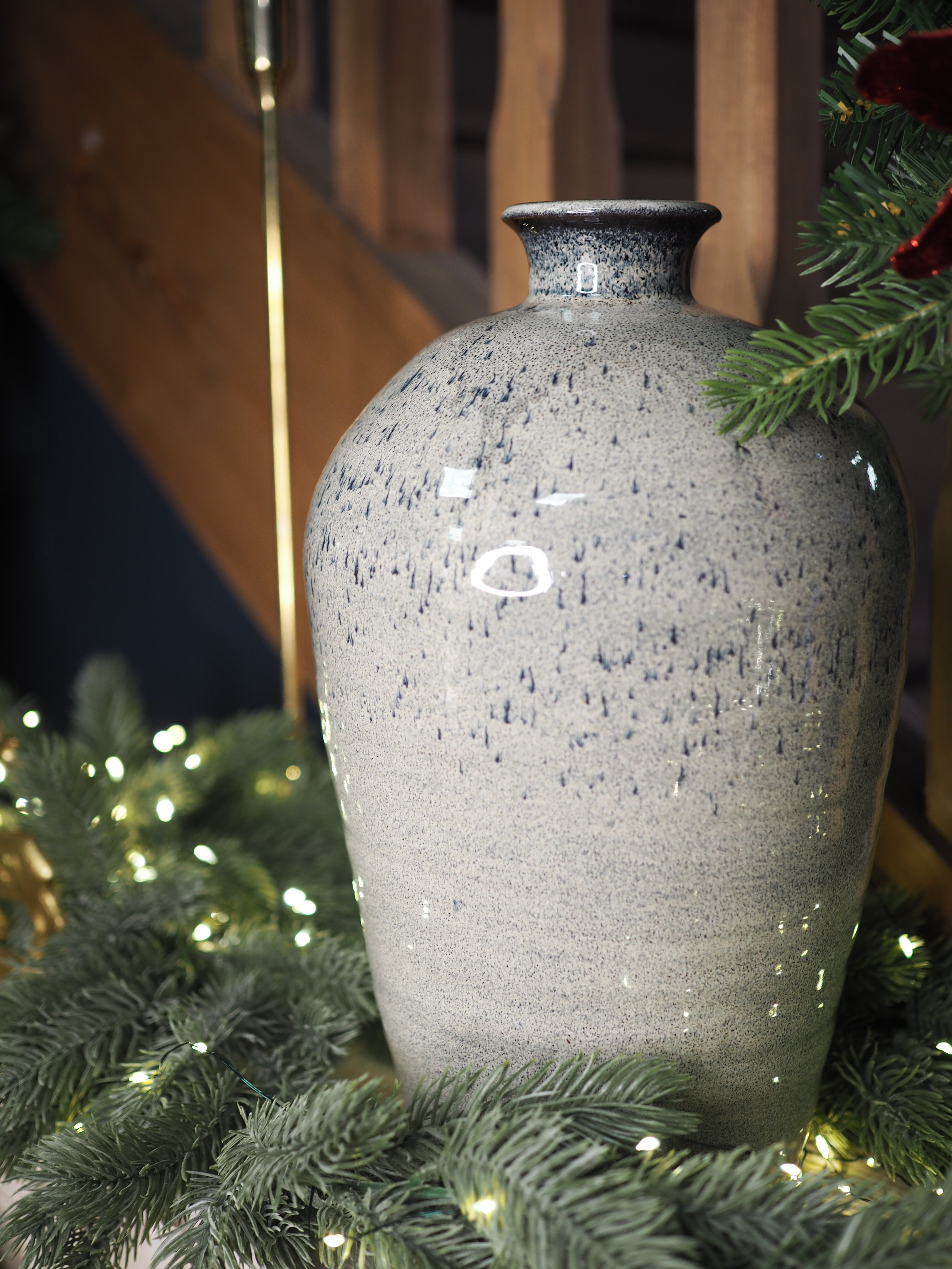 Grey lefkas glazed vase