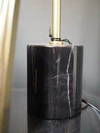 Black marble base lamp and shade