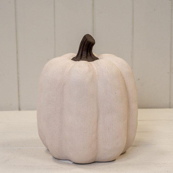 Cotton white ceramic Jack O'Lantern pumpkin