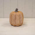 Pale orange ceramic Jack O'Lantern pumpkin - medium