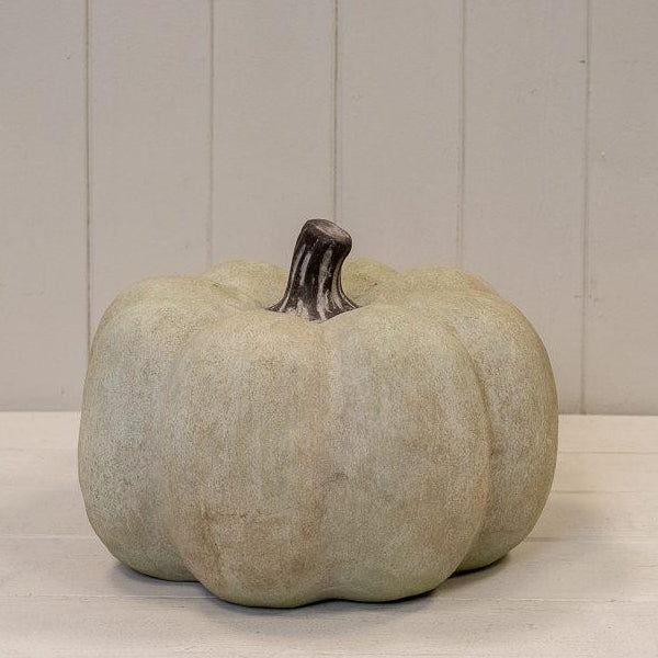 Dusty green ceramic pumpkin - large