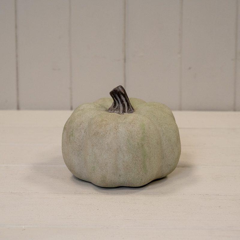 Dusty green small ceramic pumpkin