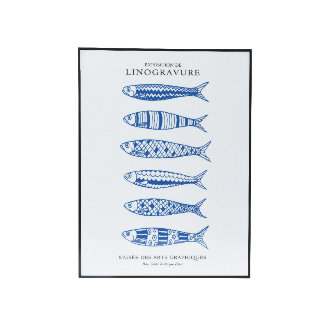 Nautical linogavure framed prints