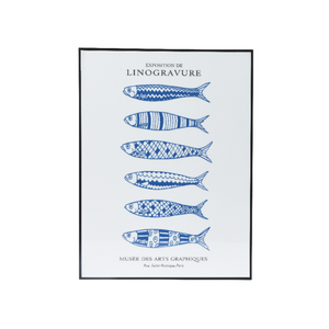 Nautical linogavure framed prints