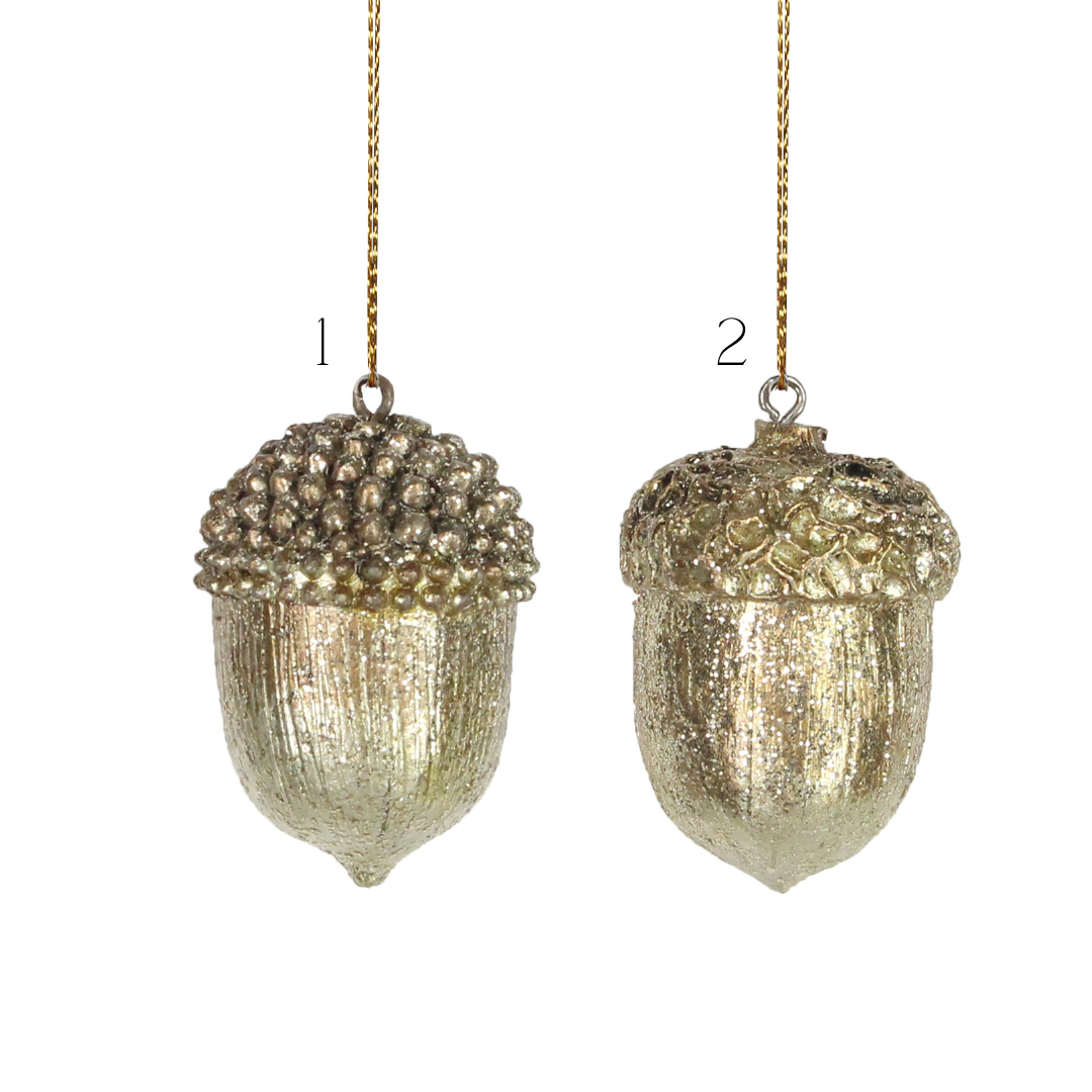 Gold acorn hanging decoration