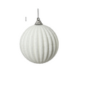 White Glitter Foam Bauble 2ass